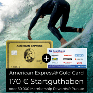 25 € Bonus vom Doc ✔️ American Express® Gold Card: 170 € Startguthaben ✔️ oder 50.000 Membership Rewards® Punkte