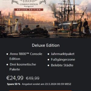 Anno 1800 - Console Edition (PlayStation 5) Deluxe Edition für 24,99€ statt 49,99€