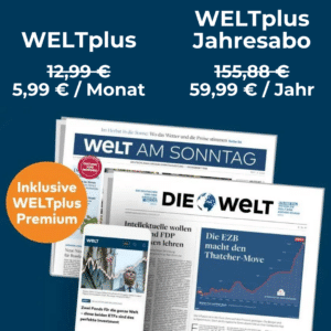 WELTplus: Monatsabo für 5,99€ (statt 12,99€) / Jahresabo für 59,99€ (statt 155,88€)