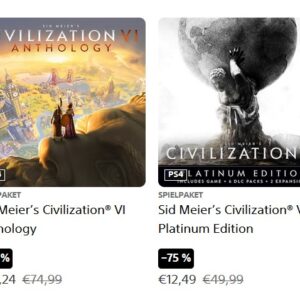 Sid Meier’s Civilization VI für PlayStation 4 (Platinum Edition) 12,49€ statt 49,99€ (Anthology) 26,24€ statt 74,99€