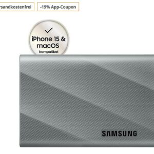 SAMSUNG Portable SSD T9 Festplatte | (1 TB) 106,92€ statt 120,18€ | (2TB) 161,19€ statt 193,94€ | (4TB) 290,79€ statt 330,20€