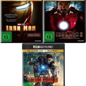 Iron Man + Iron Man 2 + Iron Man 3 (4K Ultra HD + Blu-ray) für 43,91€ (statt 56,31€)