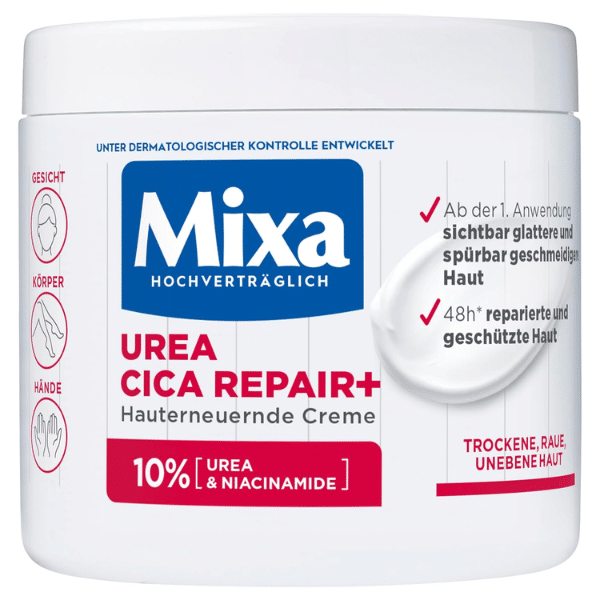 🧴 Mixa Urea Cica Repair+, hauterneuernde Creme mit Urea &amp; Niacinamide, für trockene, raue und unebene Haut, 400ml, für 6,13€ (statt 7,95€)