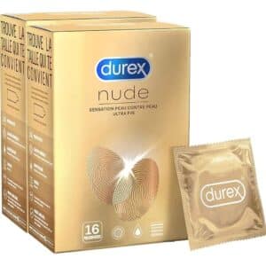 Durex Nude - 32 Kondome - ultradünn - Hautgefühl auf der Haut