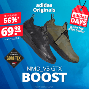 Sneaker adidas Originals NMD_V3 GTX Boost Gore-Tex in Grün oder Schwarz für 69,99€ (statt 80€)