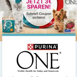 3€ Coupon Purina One Katze Hund Tierfutter