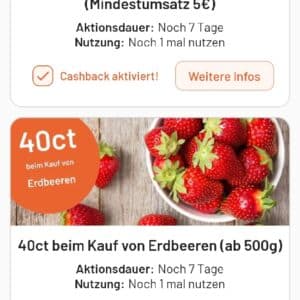 500g Erdbeeren für 1,19 mit smhaggle&#043;Aldi