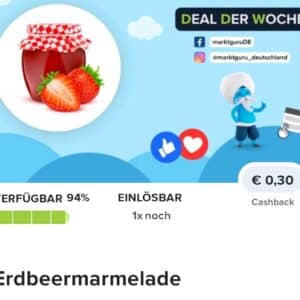 30 ct zurück für Erdbeermarmelade (Marktguru)