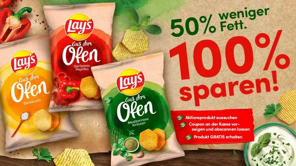 Thumbnail 💥 GRATIS (!!!) Chipstüten von Lay's bei REWE 🥔 Lay's aus dem Ofen Gesalzen, Geröstete Paprika und Mediterrane Kräuter