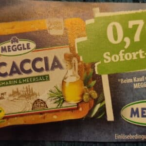 70 Cent Sofortrabatt auf Focaccia von Meggle
