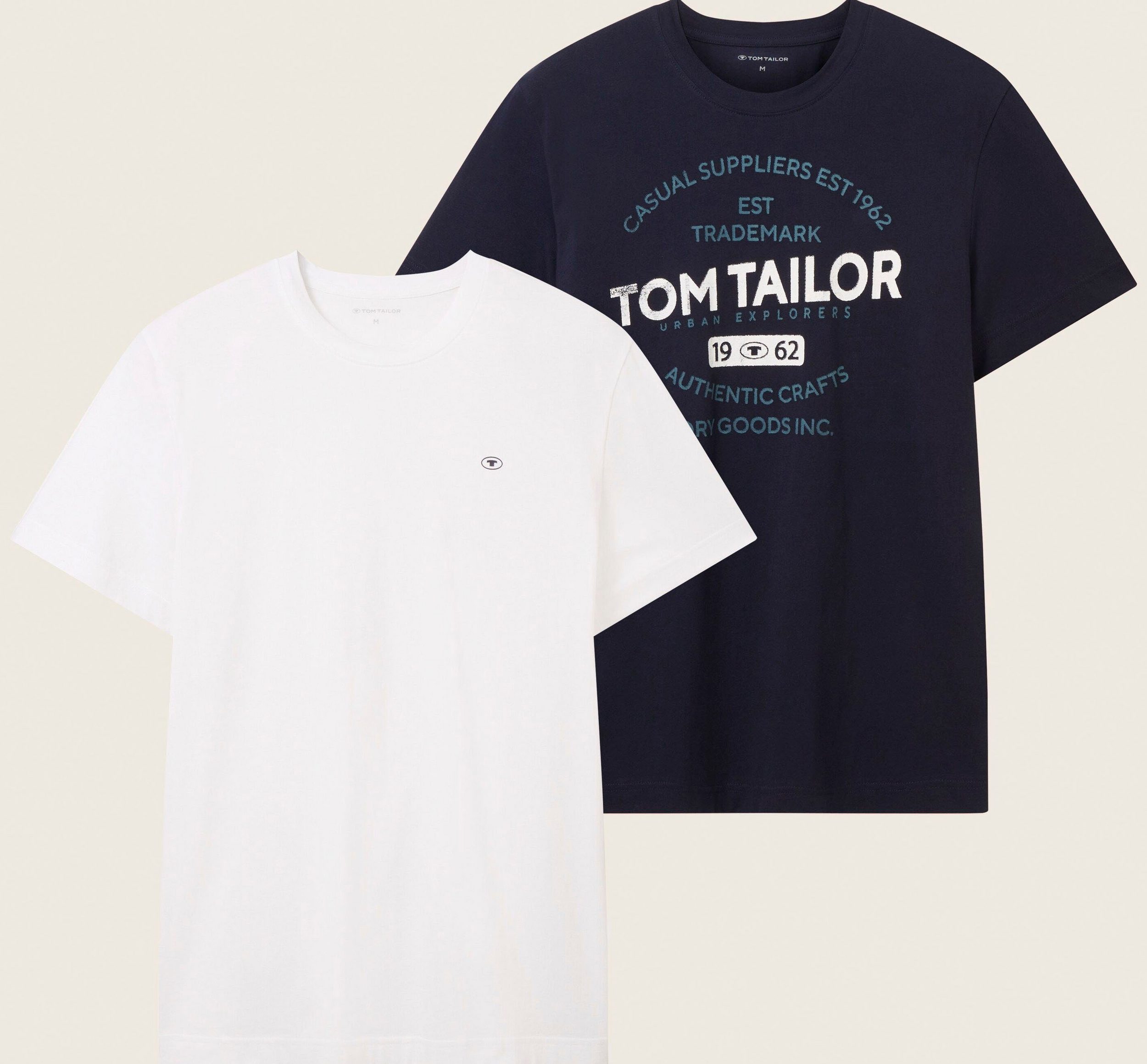 👕 TOM TAILOR T-Shirt (Packung, 2-tlg) für 18,94€ (statt 40€)
