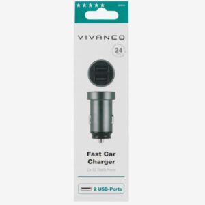 🚗 Vivanco Fast Car Charger, Dual Kfz Ladegerät 2x12W für 11,99€ (statt 17€)