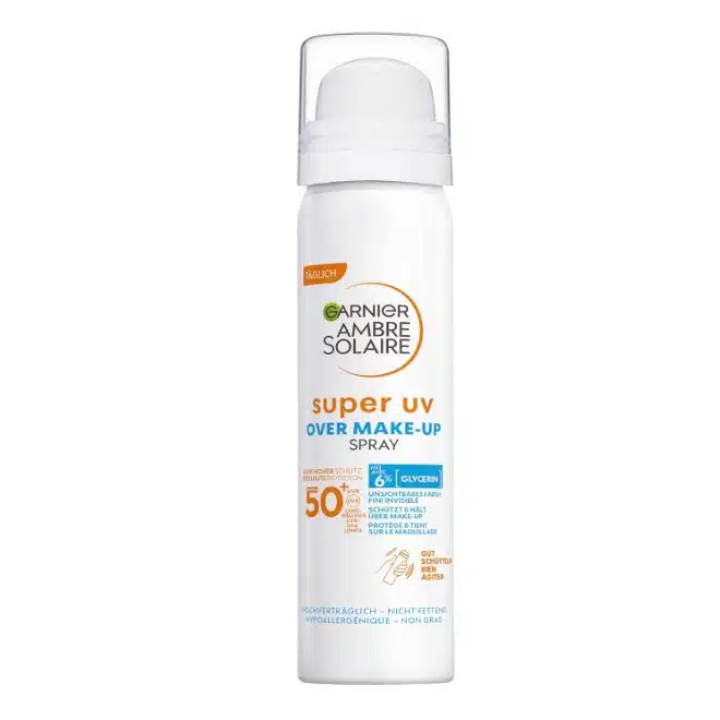 🧴 Garnier Ambre Solaire Sonnenspray Gesicht, over Makeup super UV, LSF 50, 75 ml für 6,45€ (statt 8,95€)