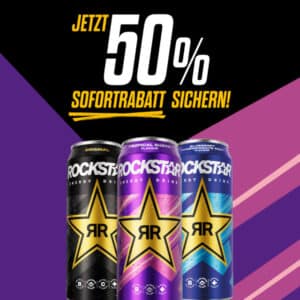 50% Rabatt auf Rockstar Energydrink