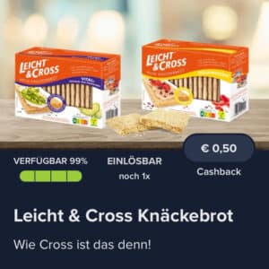 0,50€ Cashback auf Knäckebrot Leicht &amp; Cross bei Marktguru
