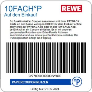 Payback - Rewe - 10Fach Punkte auf den Einkauf