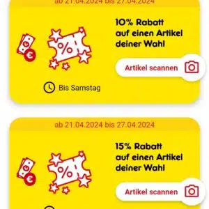 5%-10%-15% Rabatt-Coupons in der Netto-App