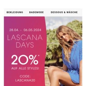 20% Rabatt auf alles bei Lascana