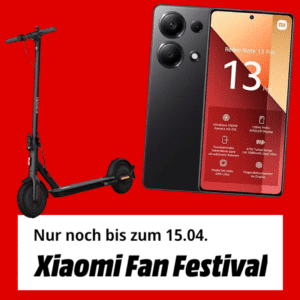 🎉 MediaMarkt: Xiaomi Fan Festival Sale - z.B. Xiaomi Electric Scooter 3 Lite für 279€ (statt 317€)