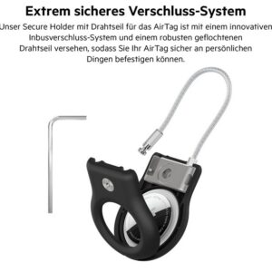 Belkin Secure Holder Schutzhülle für AirTag mit Drahtseil (Schwarz) für 9,99€ statt 11,99€