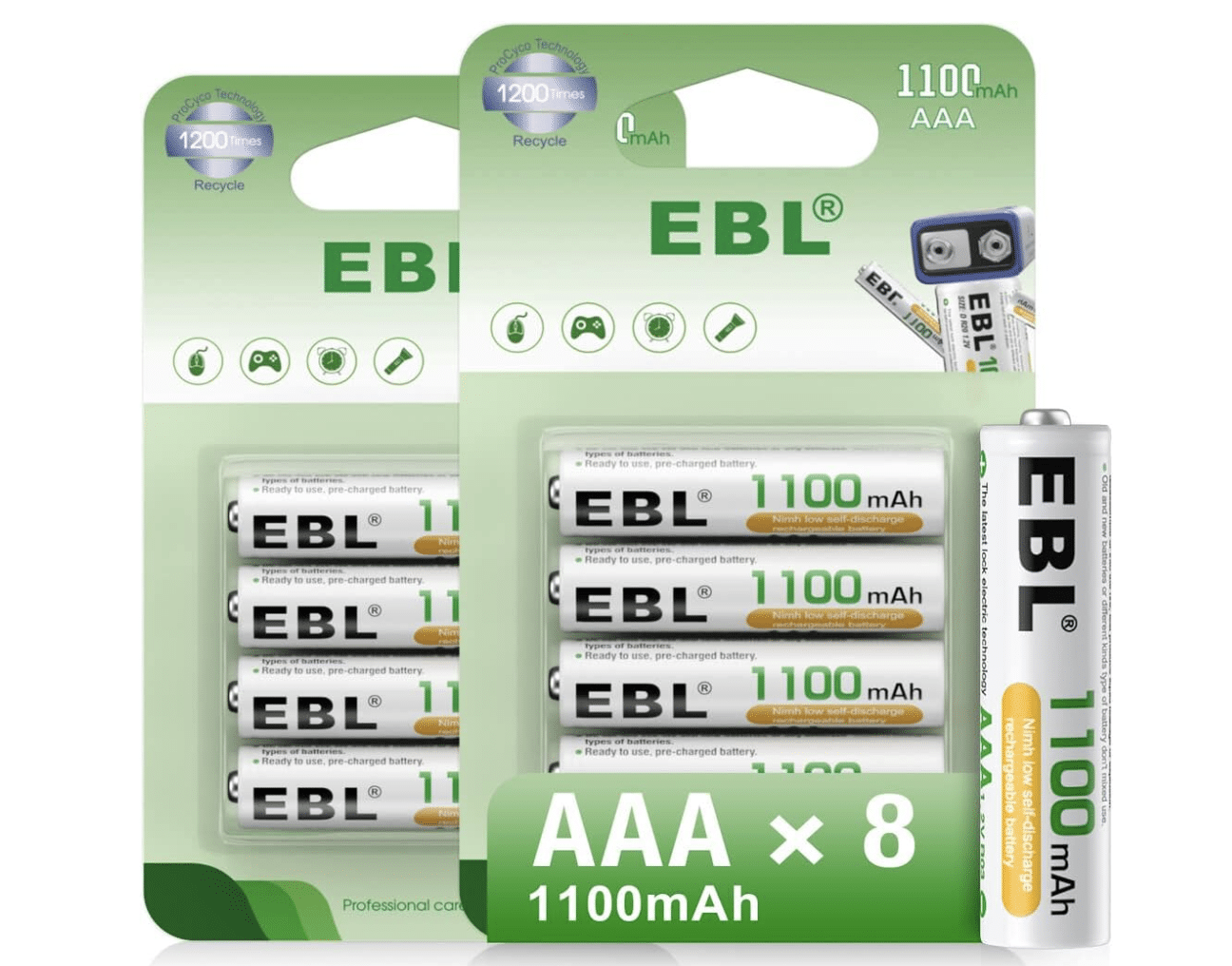 EBL AAA Akku 1100mAh mit hoher Kapazität