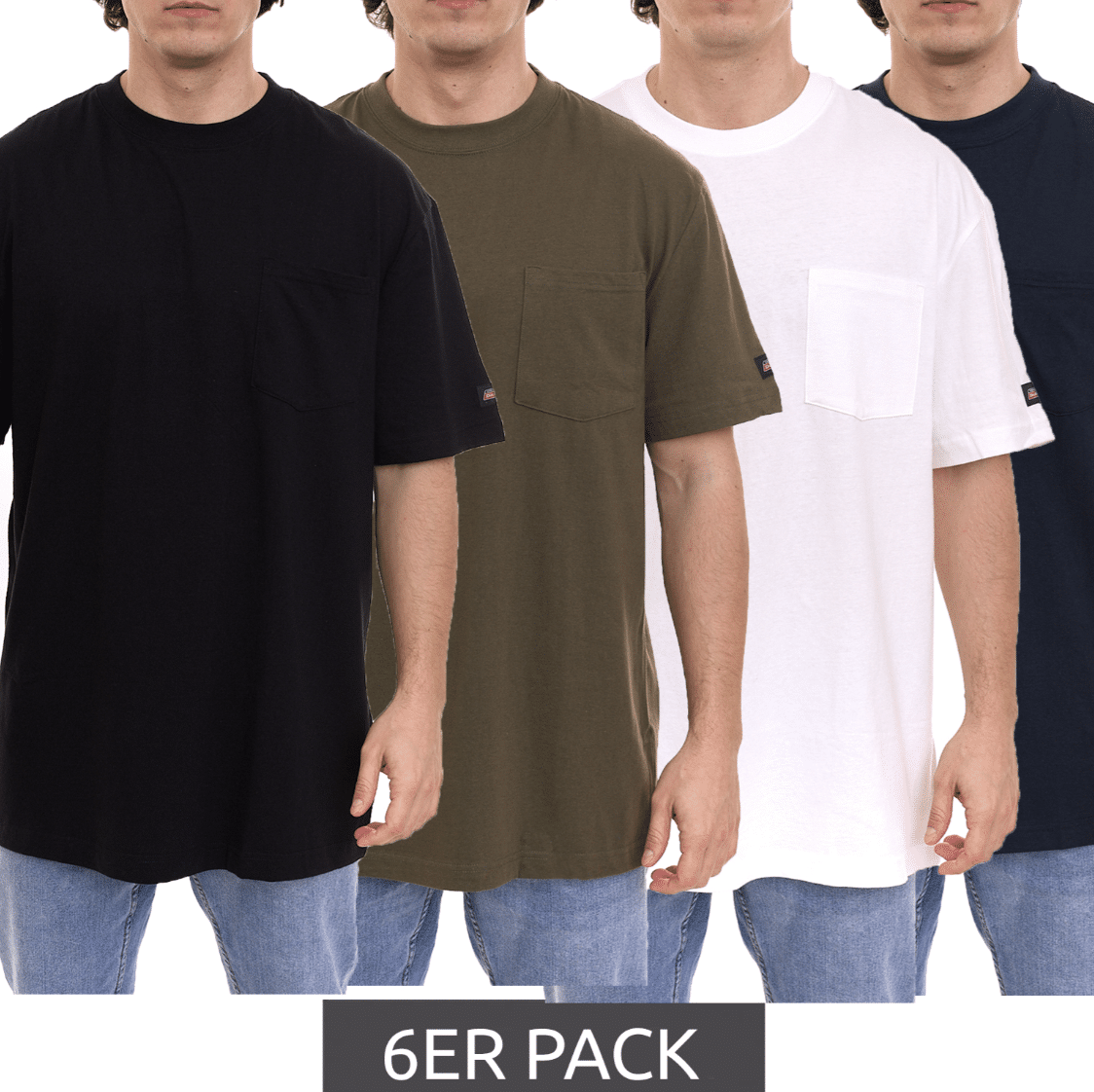 Thumbnail letzten Größen: schnell sein! 👕 nur 3,33€ pro Shirt ✔️ Dickies Basic Herren T-Shirts 6er Pack für 19,99€ (statt 50€) 🎉