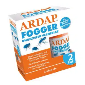 ARDAP Fogger 2 x 100ml - Effektiver Vernebler zur Ungeziefer- & Flohbekämpfung für Haushalt & Tierumgebung - für Räume bis 30m² für 10,49€ (statt 14,49€)