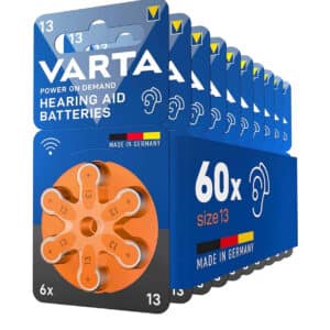 VARTA Hörgerätebatterien Typ 13 orange, Batterien 60 Stück für 14,02€ (statt 19,99€)