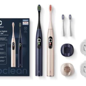 Oclean X Pro Digital Duo Schallzahnbürsten Set (Gold & Blue) inkl. 4 Aufsteckbürsten für 86,51€ statt 128,67€