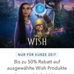 Disney Shop - Bis zu 50% Rabatt auf Produkte des Kinofilm Wish (bis 13.05.24 um 9 Uhr)