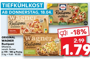 Wagner Rustipani für nur 1,09 Euro mit 0,70 Euro Rabatt-Coupon bei Kaufland