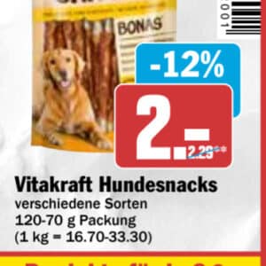 2€ Rabatt auf Vitakraft Hundesnacks bei Hit 8€ MEW