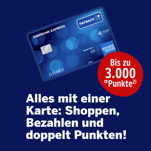 Thumbnail 💳 Kostenlose Payback AMEX Kreditkarte + 30€ geschenkt (= 3.000 Punkte)