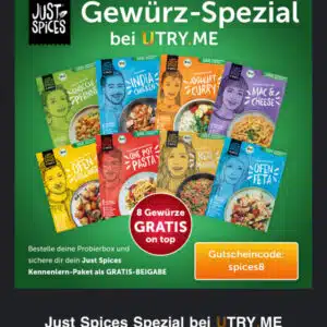 Just Spices Kochgewürzset als Zugabe bei Utryme