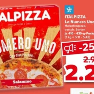 Nummer Eins Pizza je 1,72€ bei Kaufland