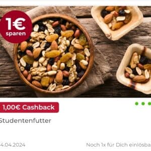 Studentenfutter ... mit scondoo 1€ zurück