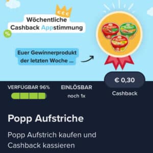 0,30€ Cashback für Popp Brotaufstrich mit Marktguru