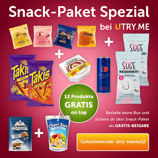 Thumbnail 🤩 Utry.me: GRATIS Snackbox bei Bestellung für 29,90€