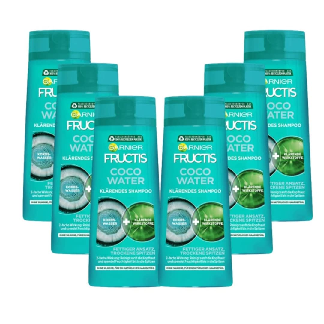 Thumbnail 🚿 6x Garnier Fructis Shampoo Coco Water Fettiger Ansatz & Trockene Spitzen für 8,62€ (statt 11,34€)