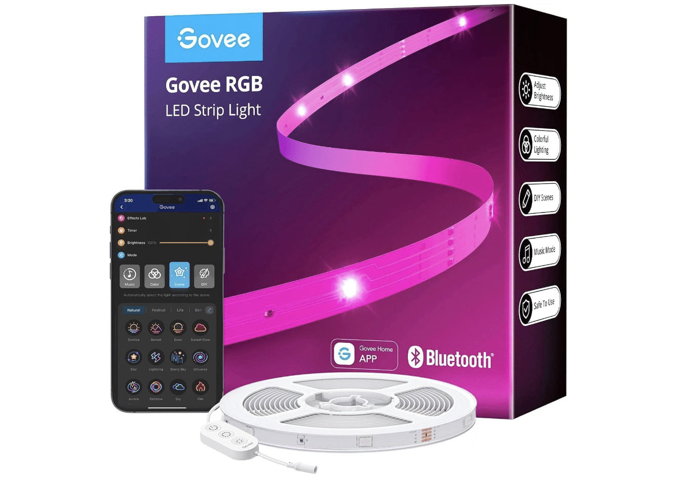 Govee LED Strip 30m, Bluetooth RGB LED Streifen mit App-Steuerung