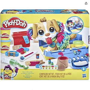 Play-Doh F3639 Tierarzt Spielset mit Spielzeughund, Tragebox, 10 Knetwerkzeugen und 5 Farben