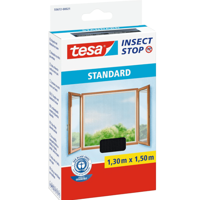 🏡 tesa Insect Stop Standard Fliegengitter für Fenster 130 cm x 150 cm Anthrazit für 5,99€ (statt 10€)