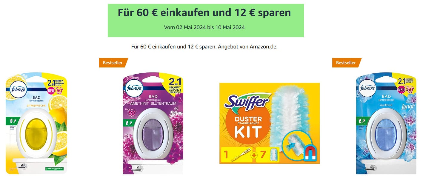 Für 60€ einkaufen und 12€ sparen bei Drogerieartikeln