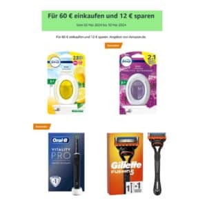 Letzter Tag der Amazon Drogerie Aktion ✔️ für 60€ einkaufen und 12€ on top sparen