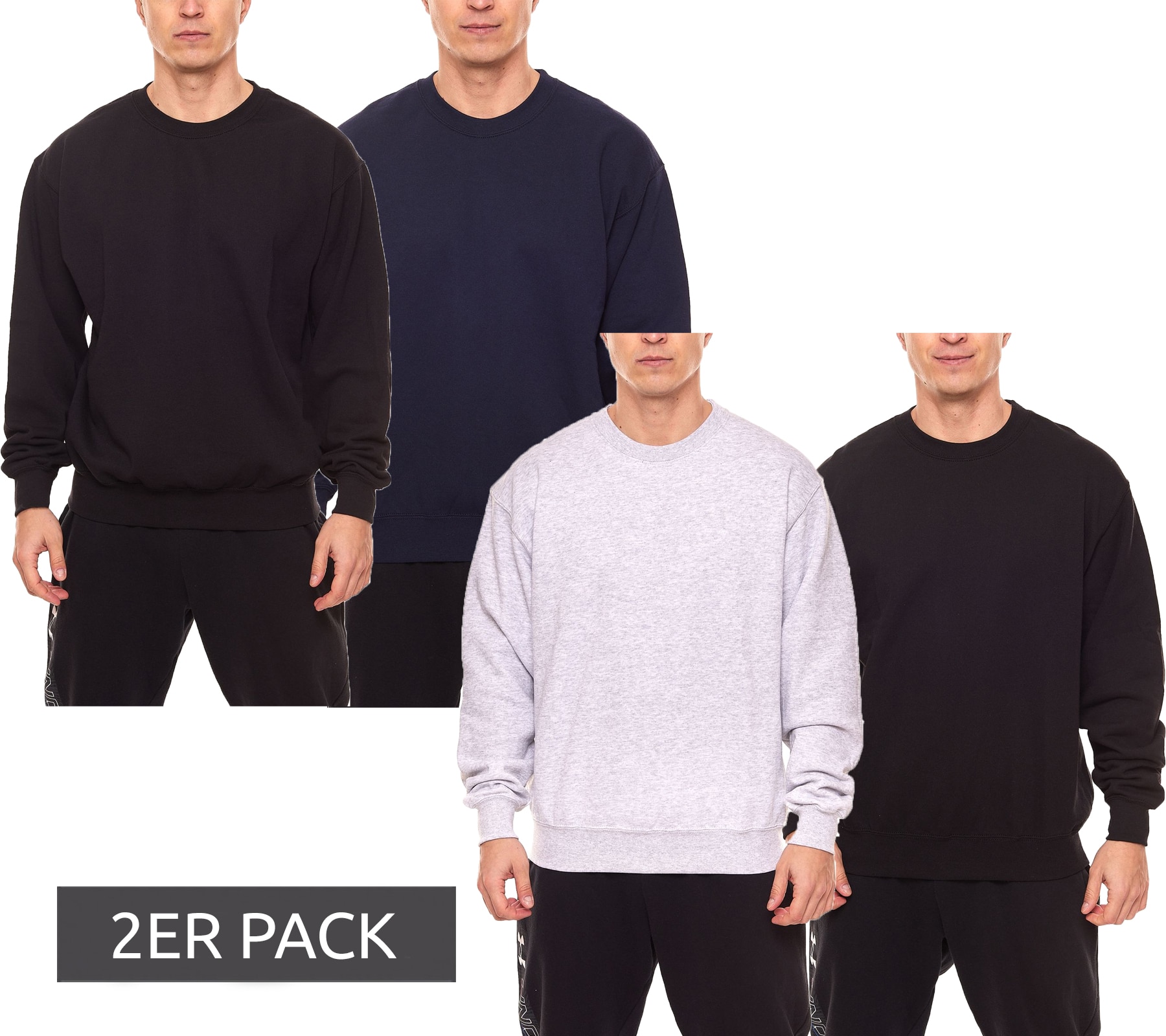 Thumbnail 4x FRUIT OF THE LOOM Herren Basic Rundhals-Pullover für 29,98€ ✔️ 7,50€ pro Pulli!