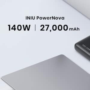 INIU Powerbank mit 27000mAh &amp; 140W (2x USB-C und 1x USB-A)