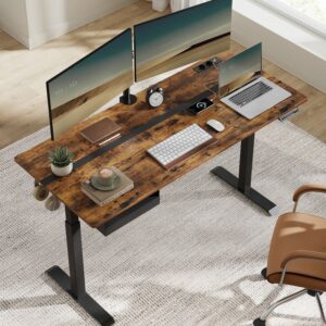 Thumbnail VASAGLE höhenverstellbarer Schreibtisch für 134,99€ ✔️ elektrisch, 70 x 160 cm, stufenlos verstellbar, vintagebraun-schwarz