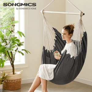 🪑 Songmics Hängesessel mit 2 Kissen &amp; Metallkette für 28,99€ (statt 33€)