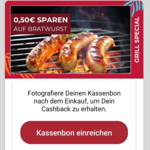 Scondoo 50 Cent Cashback auf Bratwürste - diese Woche sind verschiedene Bratwürste im Angebot