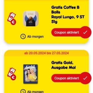 Gratis in der Netto App Gold Ausgabe Mai und Coffee Balls evtl. personalisiert